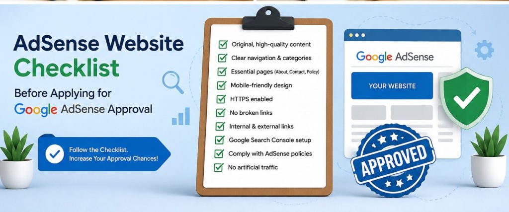 Google AdSense approval website checklist